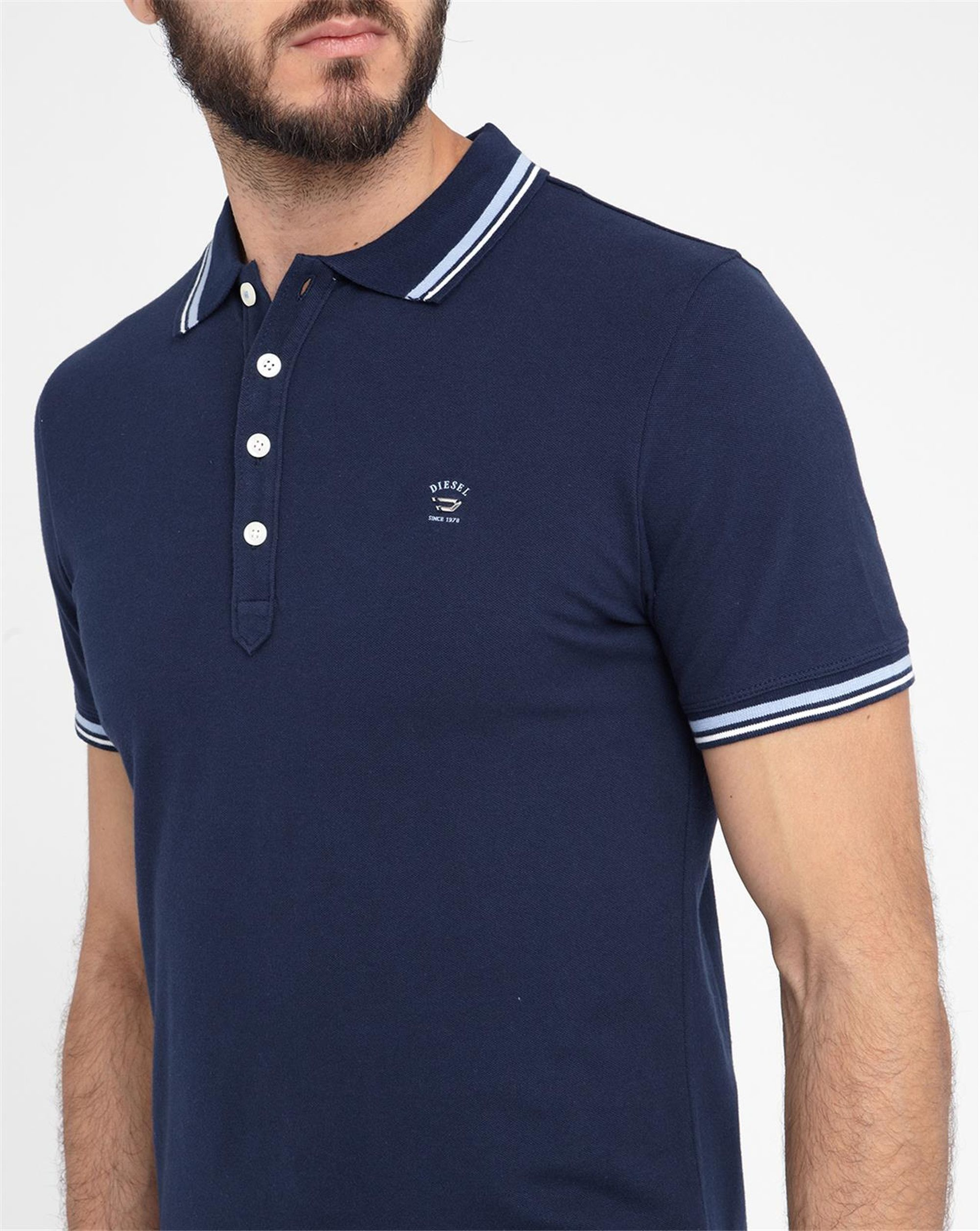 men's navy blue polo shirt
