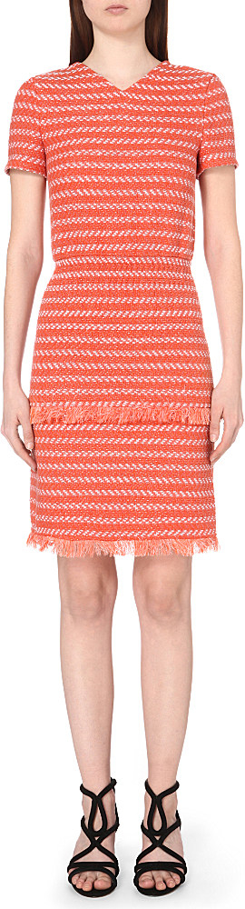maje red tweed dress