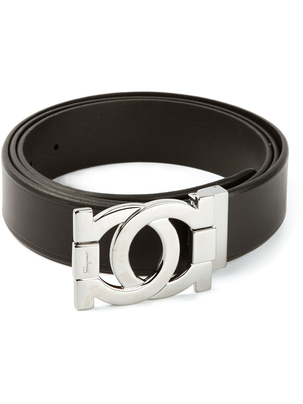 Lyst - Ferragamo Logo Buckle Belt in Black for Men
