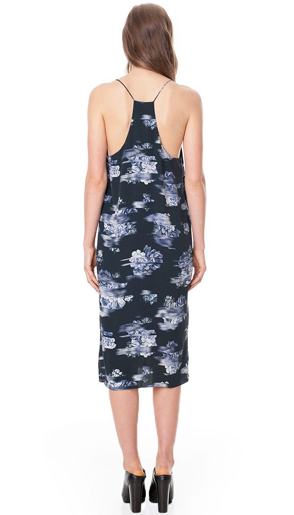 Tibi Printed Slip Dress Black Multi in Blue Lyst