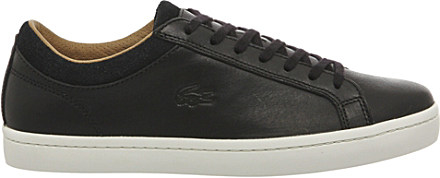 lacoste men's straightset leather trainers