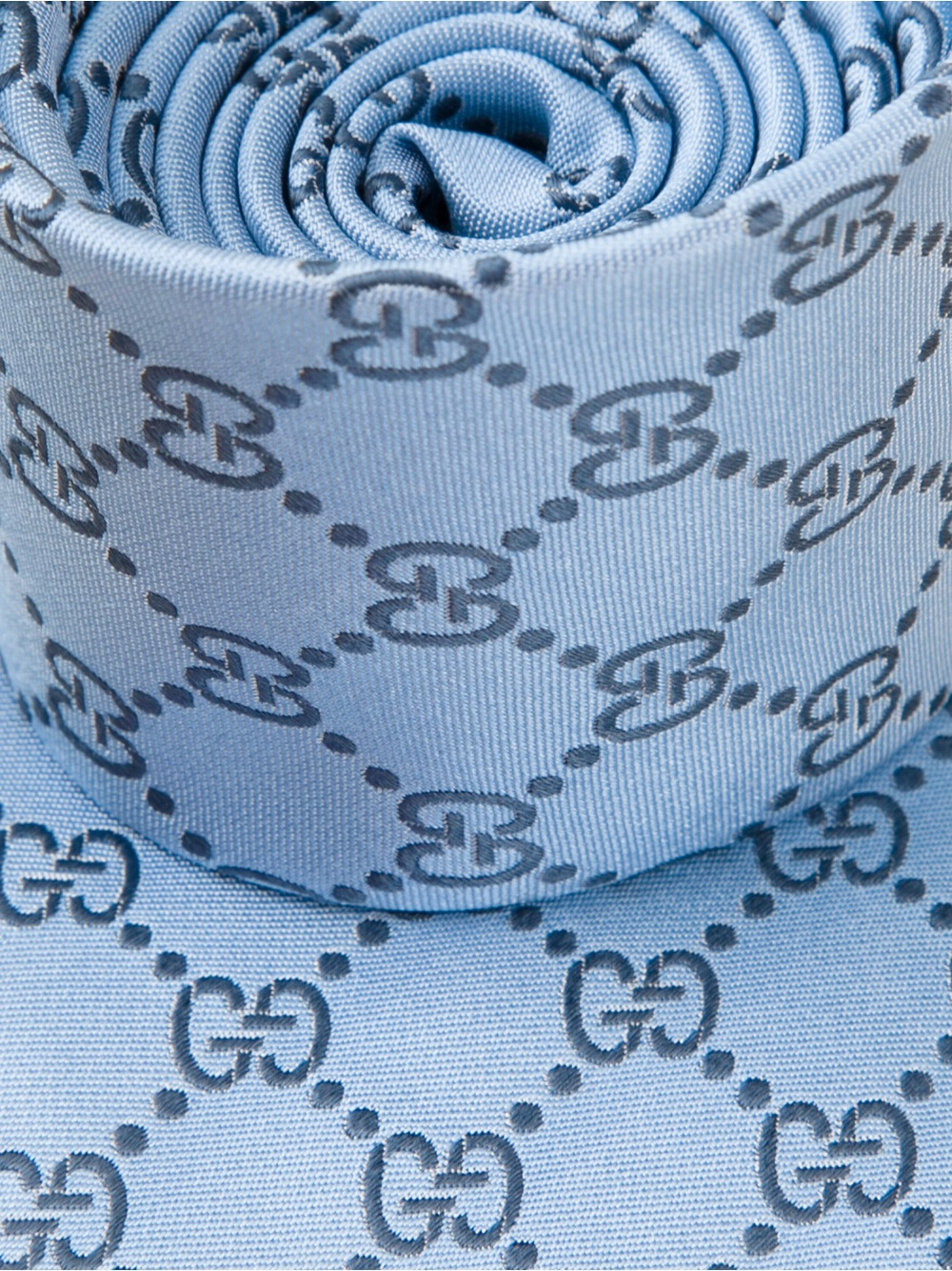 Gucci Grey Cool Blue GG Monogram Pattern Silk Print Men's Business Tie/Bowtie