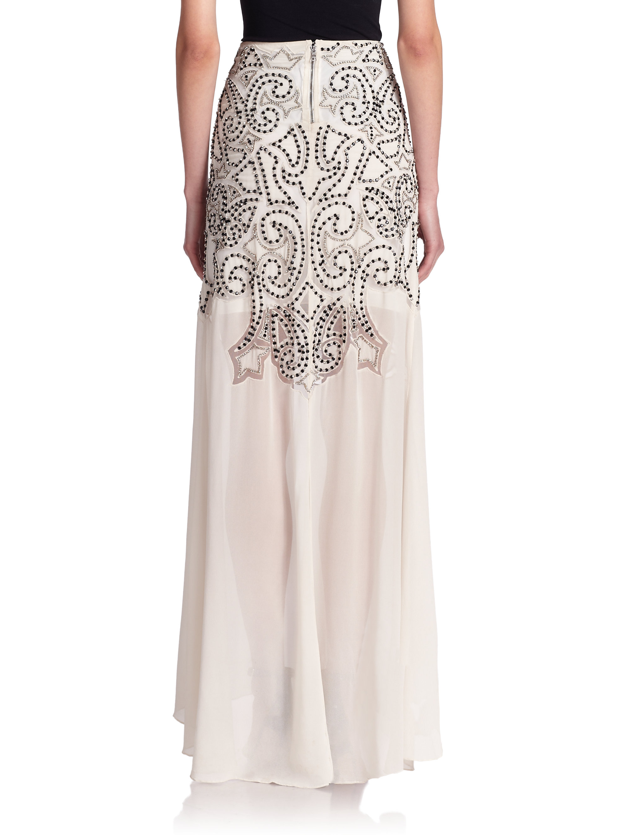 Alice + Olivia Rizo Beaded Maxi Skirt 