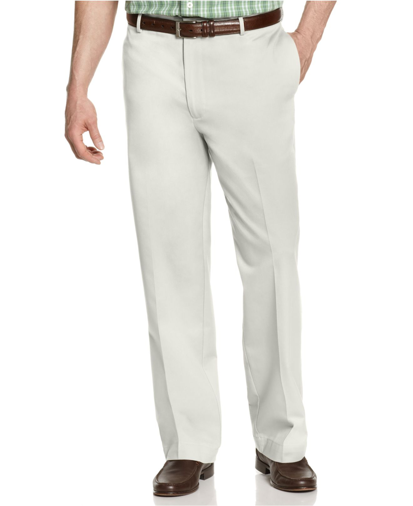 Izod Big And Tall Wrinkle Free Legacy Chino Flat Front Pants in Black ...