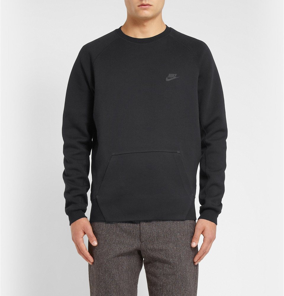 Lyst - Nike Tech-Fleece Cotton-Jersey Sweatshirt in Black for Men