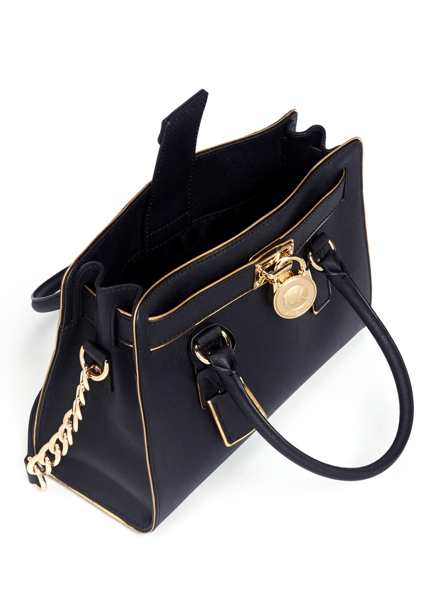 Lyst Michael Kors Hamilton Medium Saffiano Leather Padlock Tote In Gallery