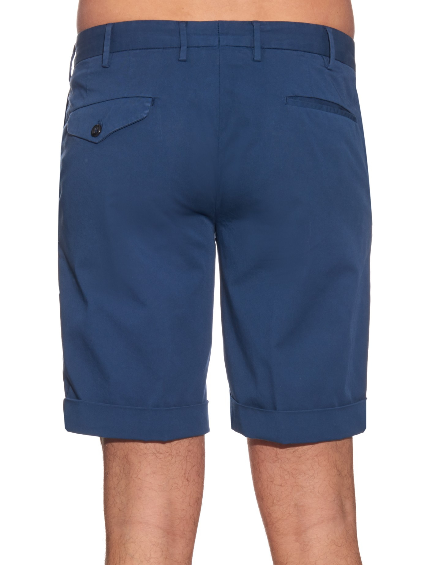 Lyst - Incotex Slim-leg Cotton-blend Twill Chino Shorts in Blue for Men