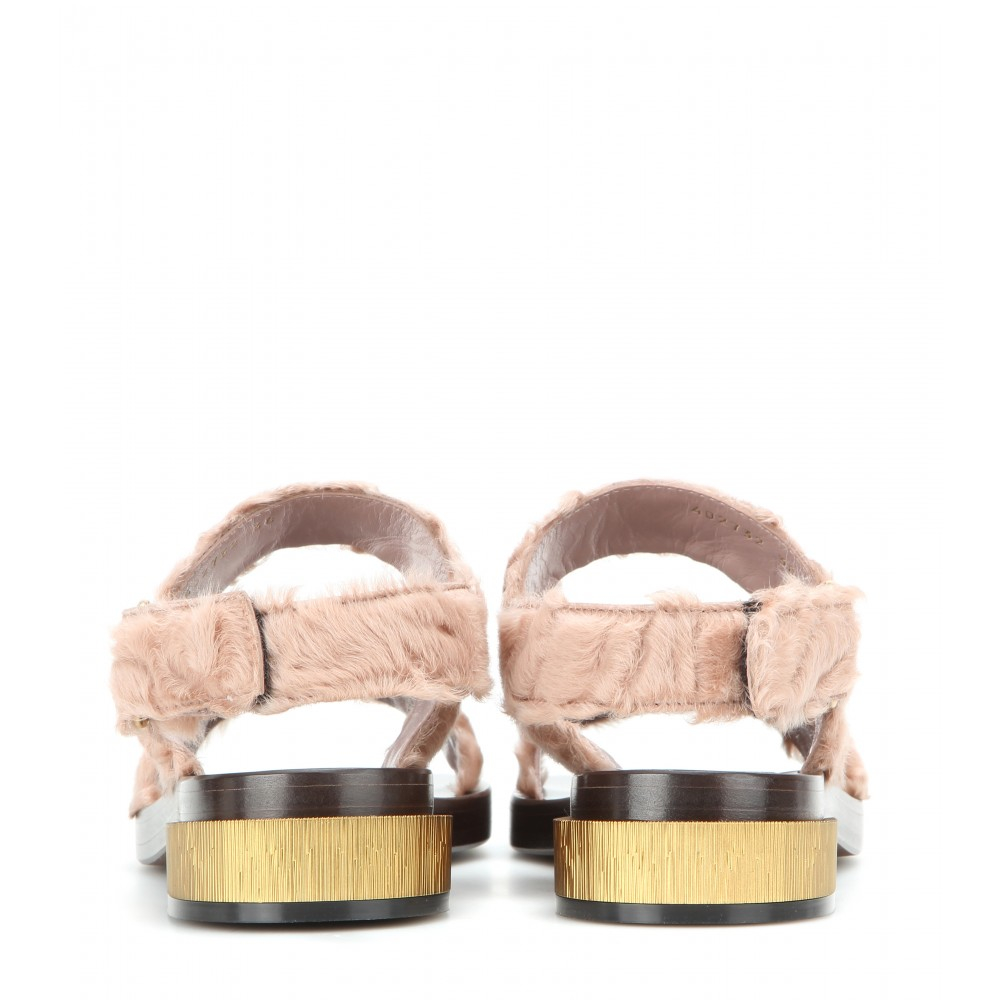 gucci fur flip flops