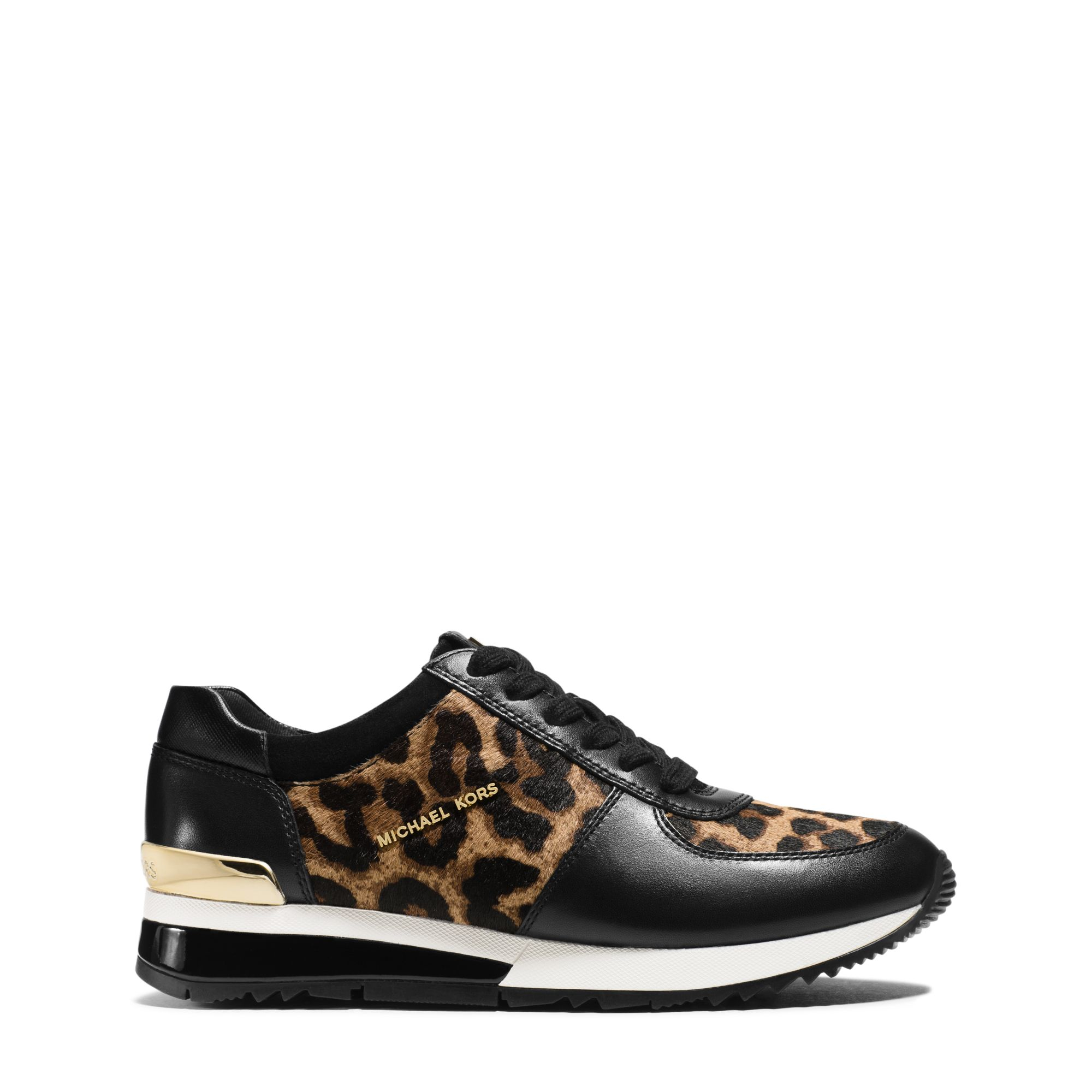 Michael Kors Allie Leopard Calf Hair And Leather Sneaker in Natural - Lyst