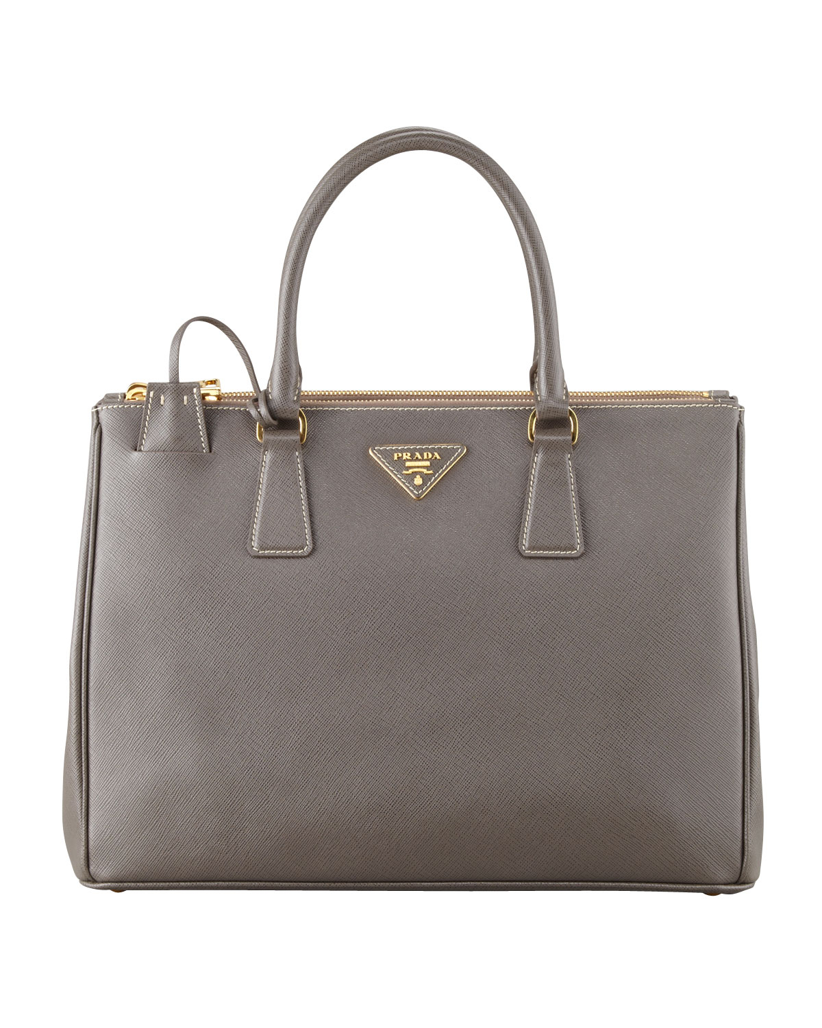 Prada Saffiano Double-Zip Executive Tote Bag in Gray | Lyst
