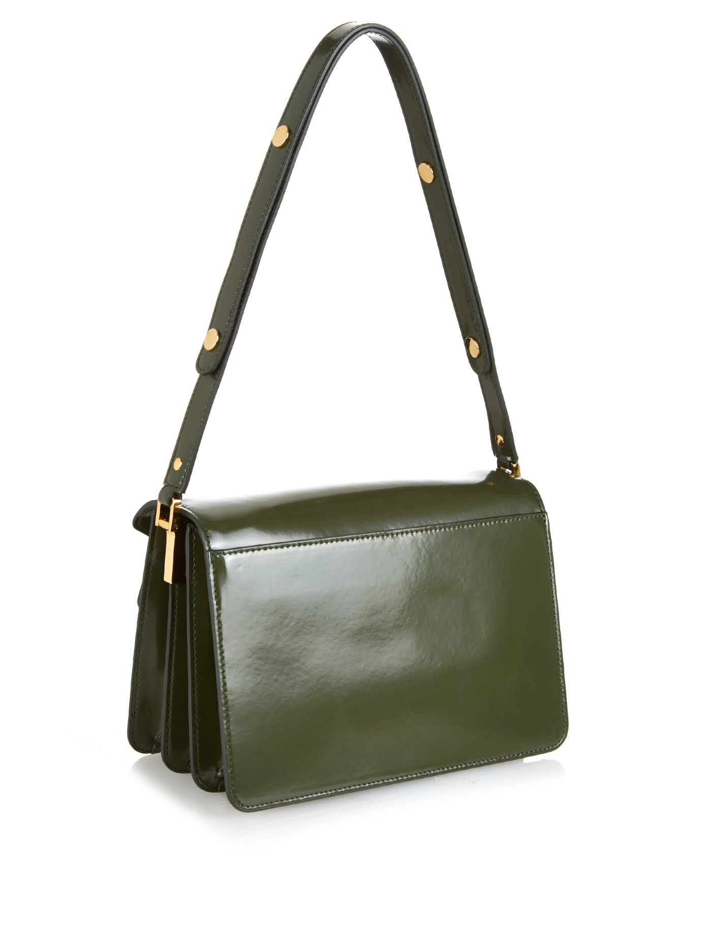 Marni Trunk Medium Leather Shoulder Bag in Dark Green (Green) - Lyst