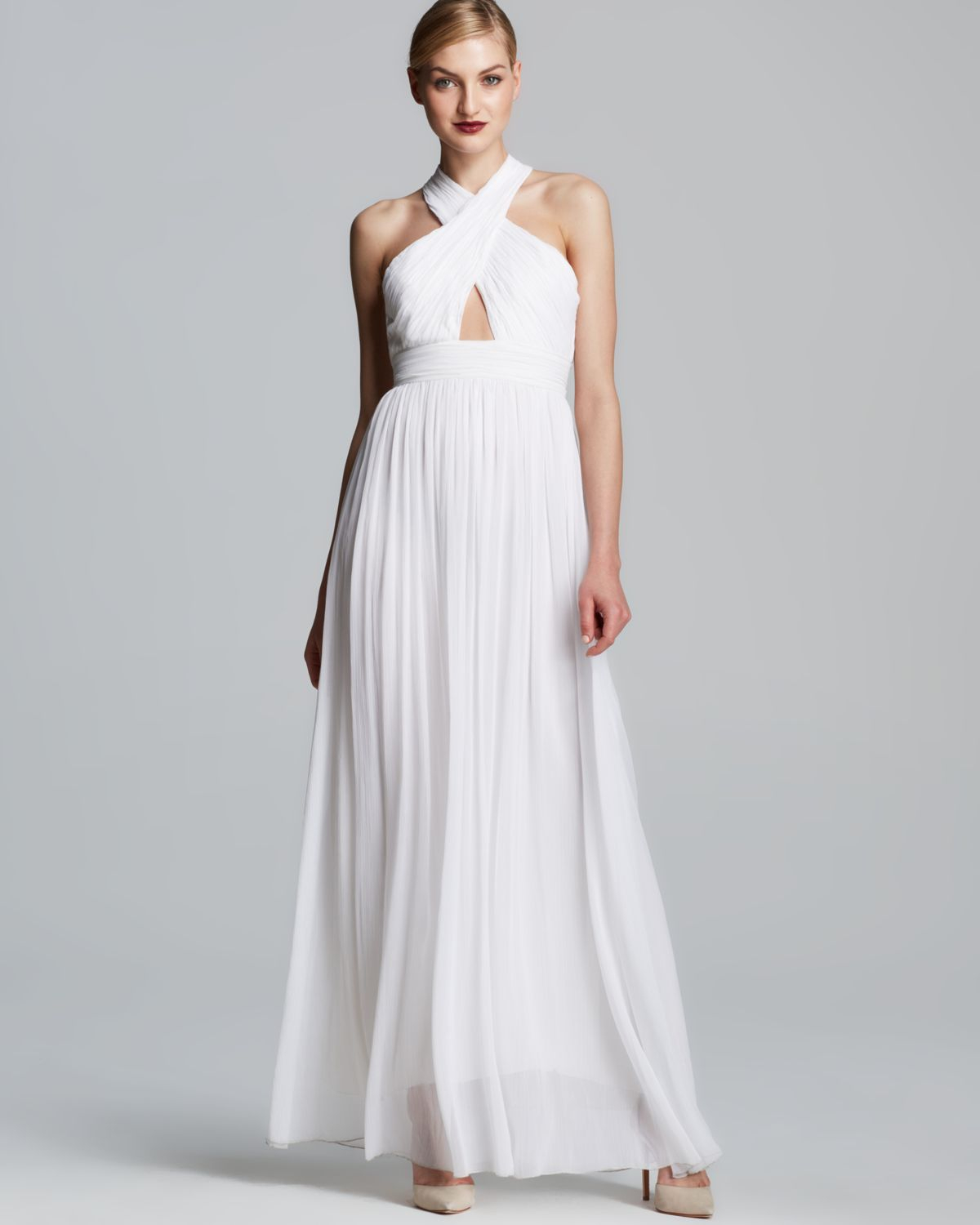 Lyst Alice Olivia Evening Dress Jaelyn Cross In White Gallery
