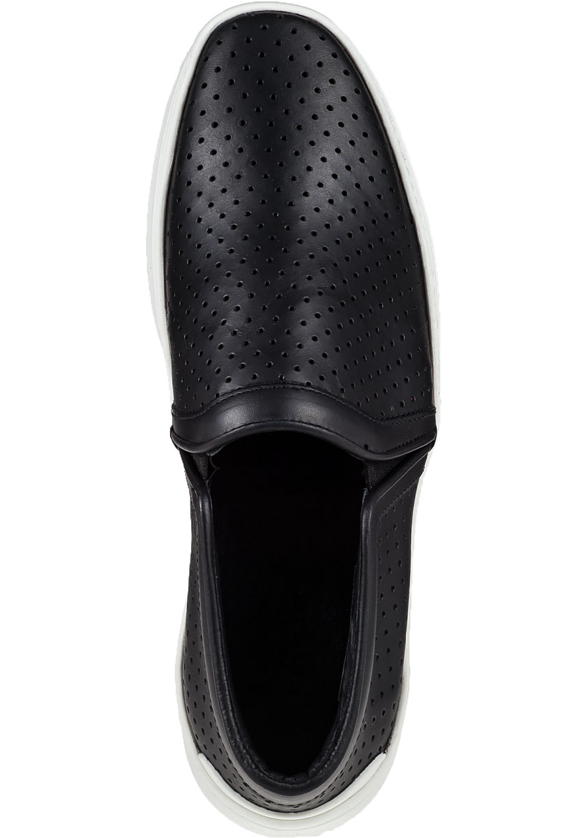 slip on leather black shoes