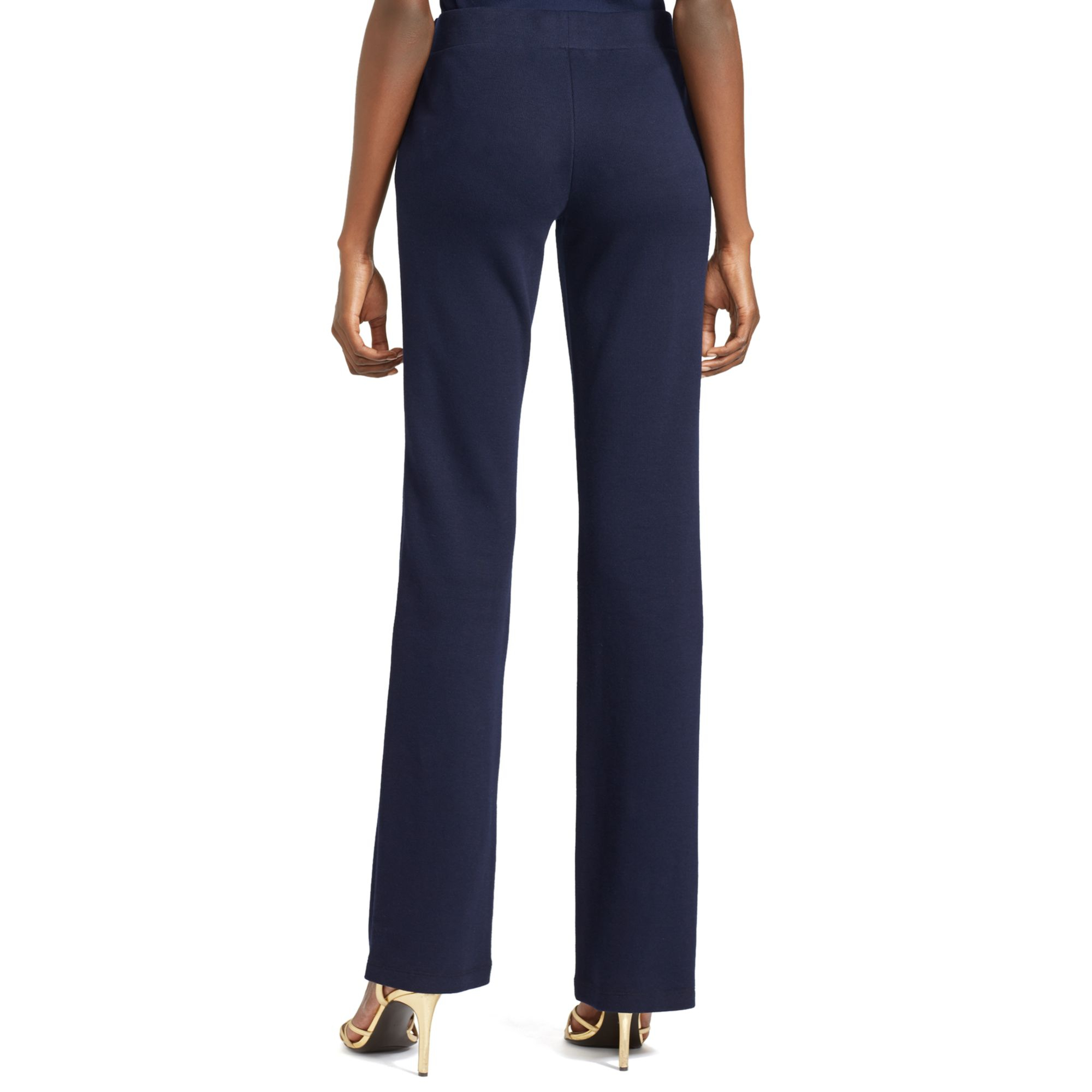 Lauren by ralph lauren French-Rib-Knit Straight-Leg Pants in Blue ...