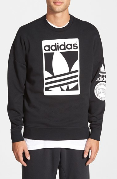 Lyst - Adidas Originals 'street' Graphic Crewneck Sweatshirt in Black