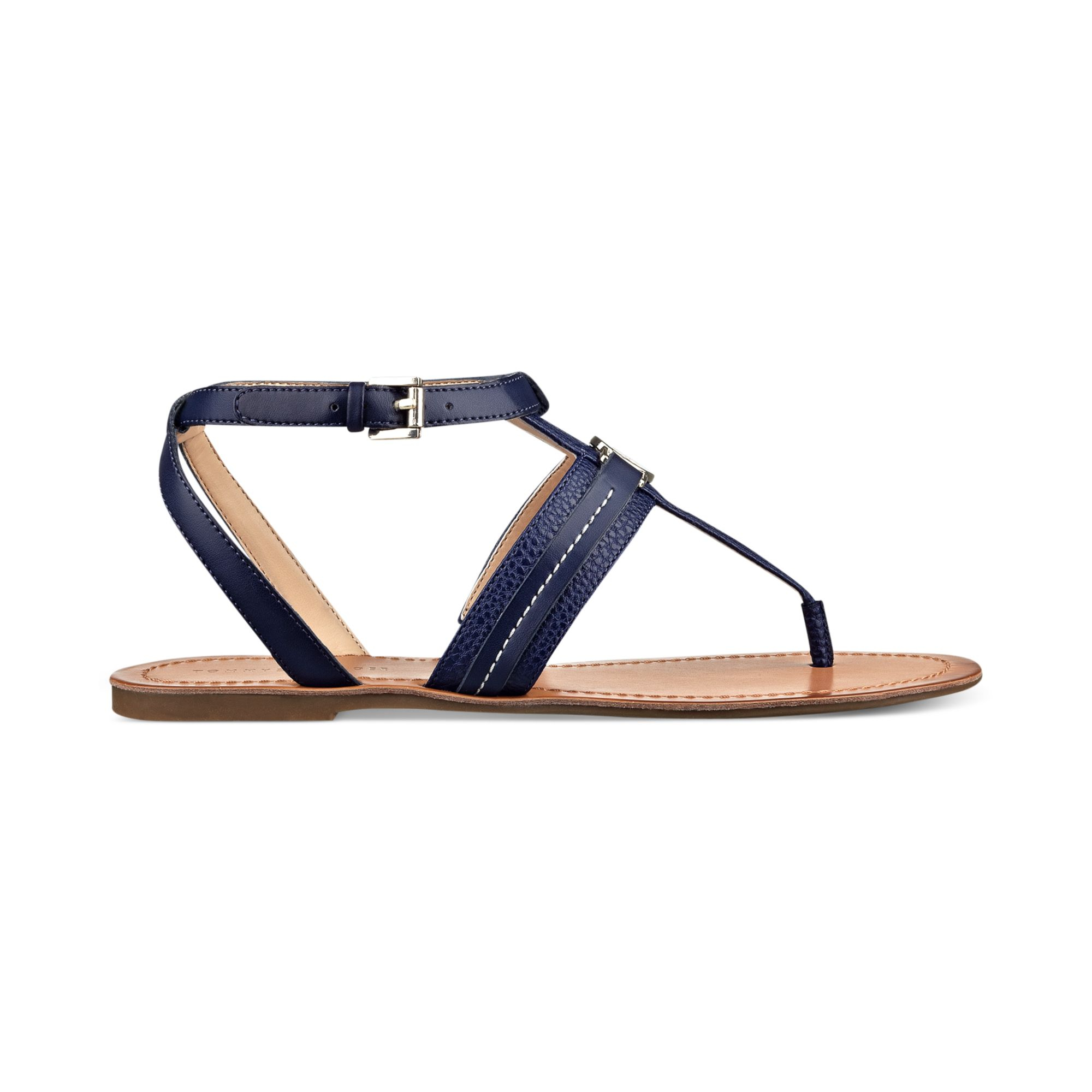 Tommy Hilfiger Womens Lorine Flat Thong Sandals in Blue - Lyst