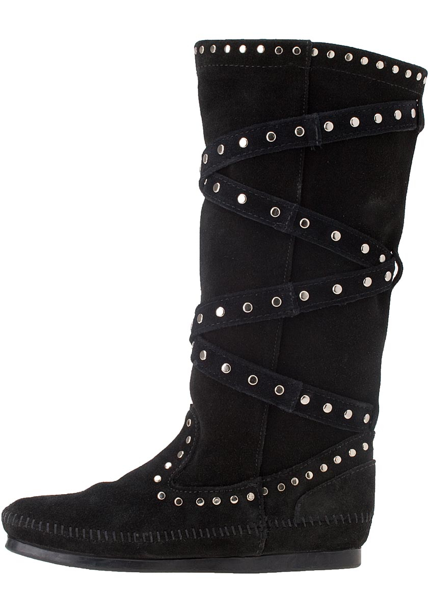 studded strap boots
