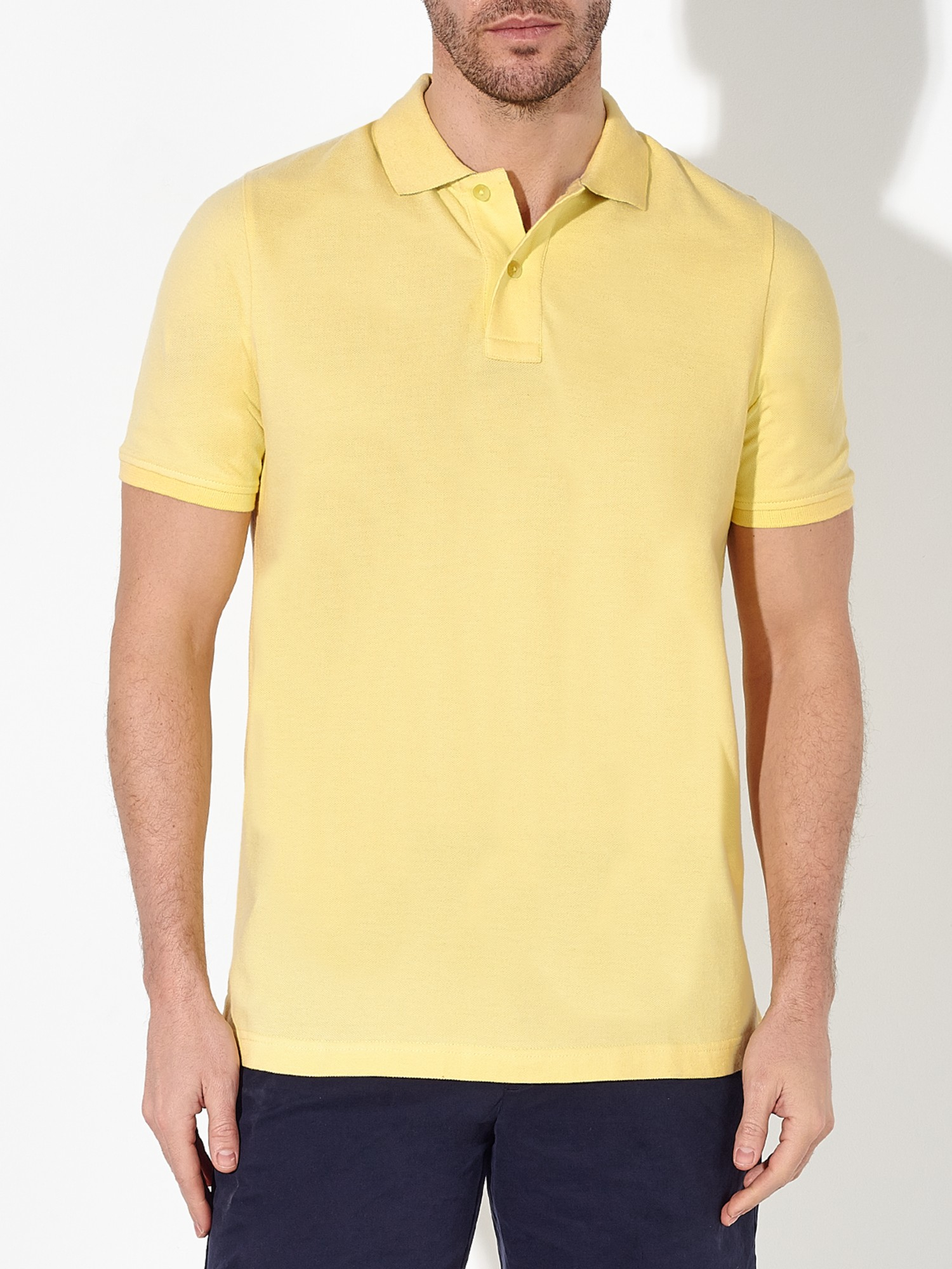 John lewis Organic Cotton Short Sleeve Polo Shirt in Yellow for Men Lyst