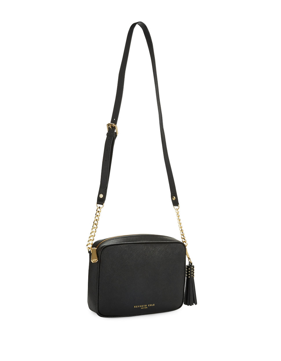 Kenneth Cole Dover Street Leather Crossbody Bag In Black Lyst Kenneth Cole Dover Street Leather