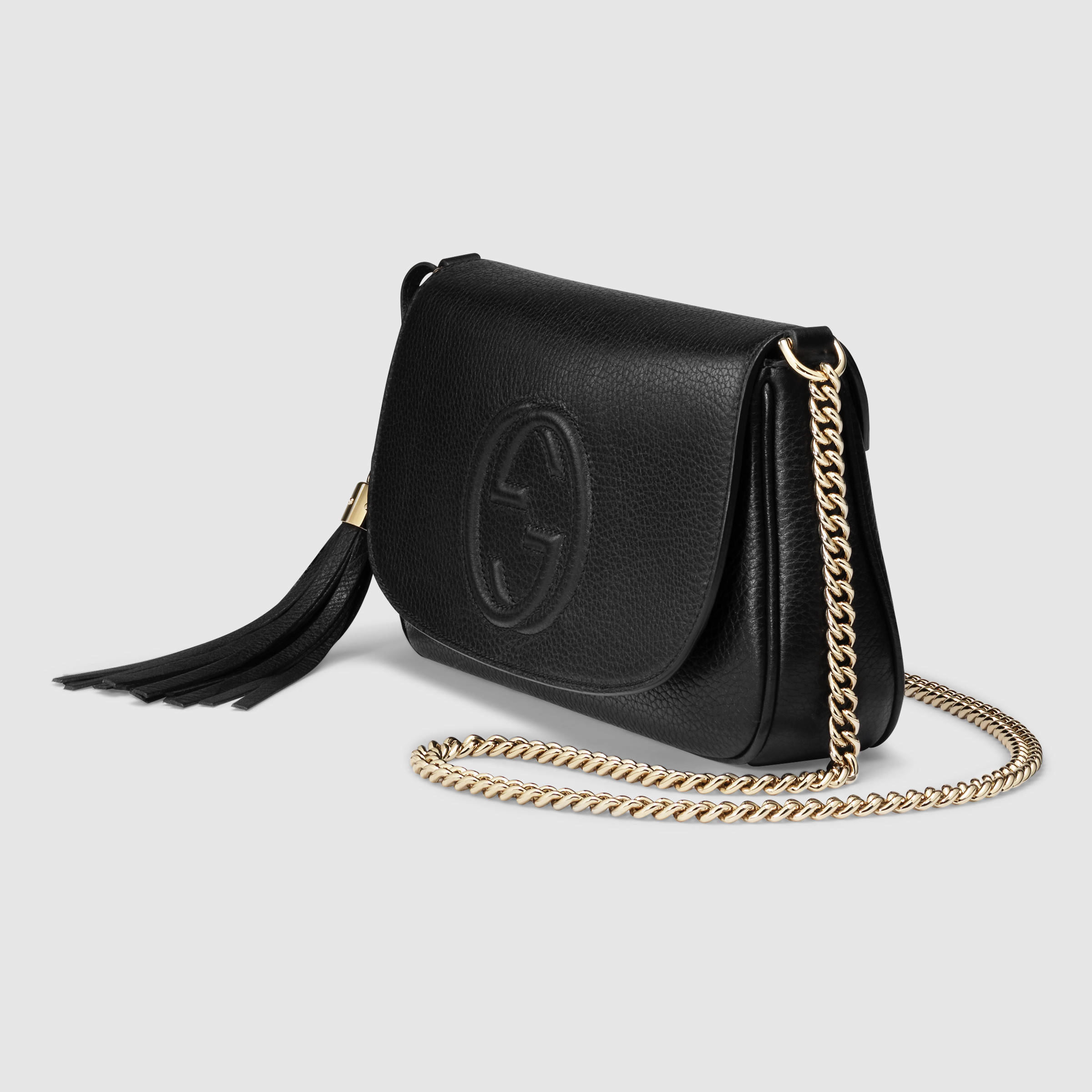 Gucci Soho Leather Shoulder Bag in Black Leather (Black) - Lyst