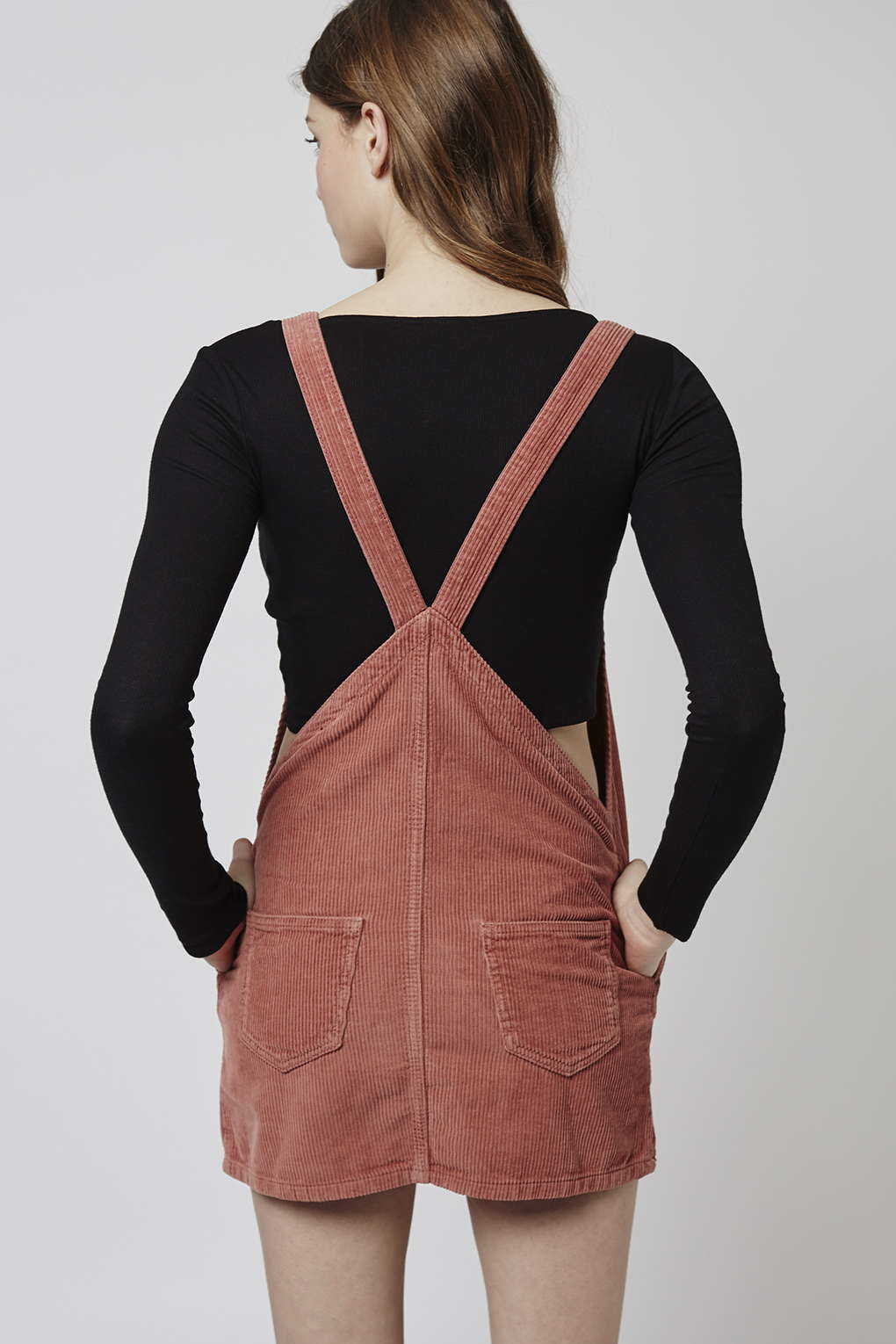 topshop pink pinafore dress