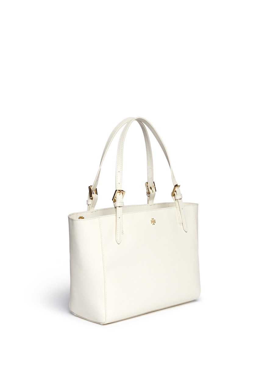 Tory Burch 'York' Small Leather Buckle Tote in White Lyst