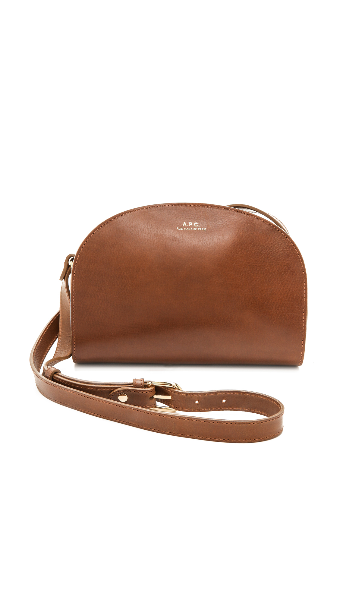 A.P.C. Leather Half Moon Bag in Brown - Lyst