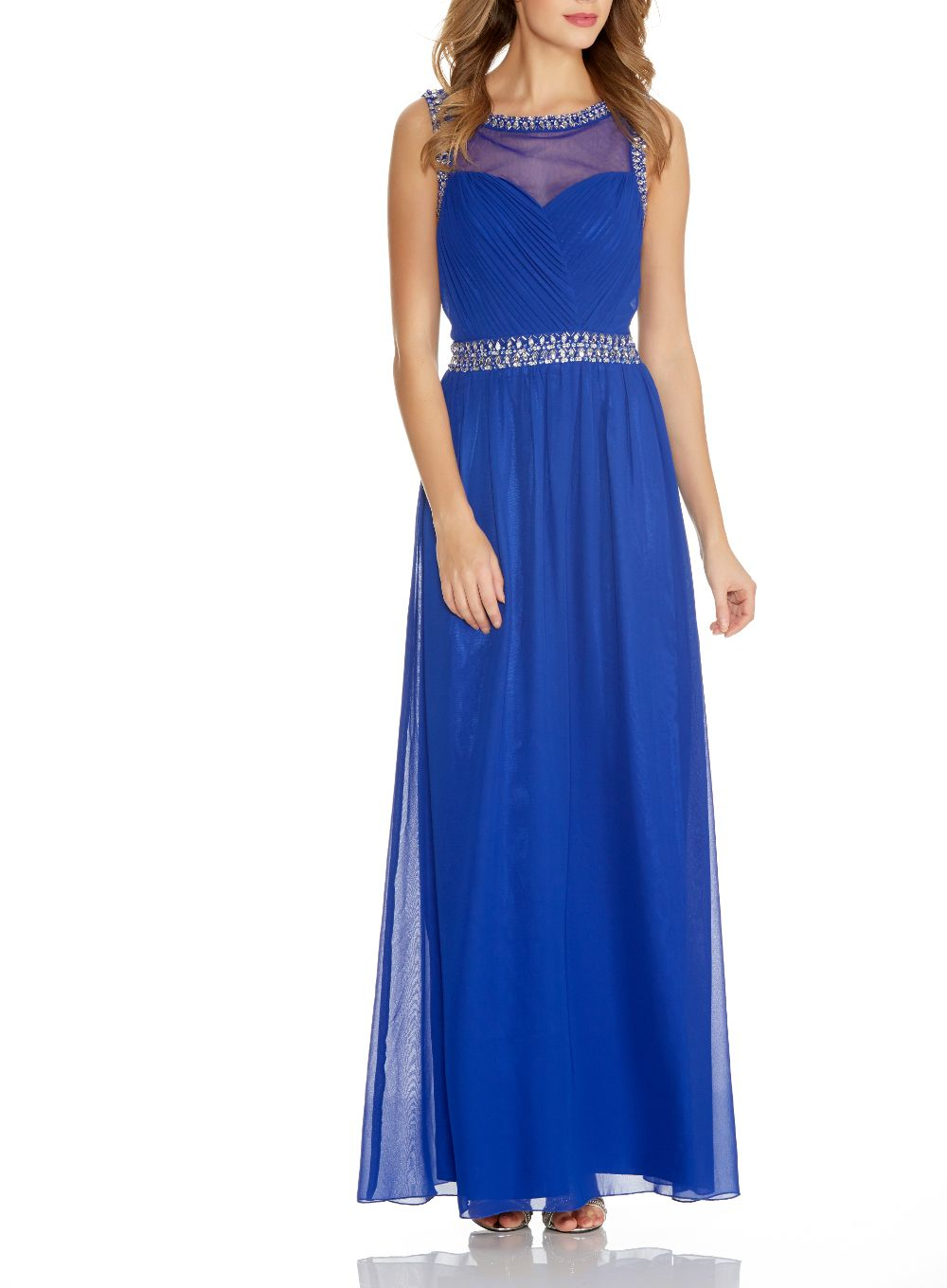 Quiz royal blue chiffon sequin embellished maxi dress Quiz royal blue chiffon sequin embellished maxi dress