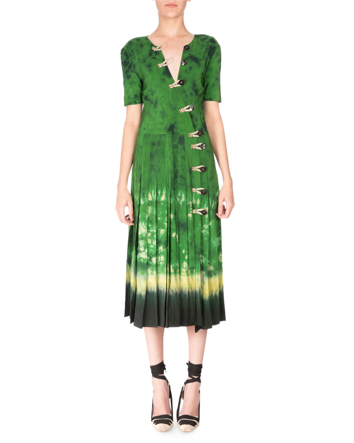 Altuzarra Tie Dye Crepe Dress In Green Lyst Gallery
