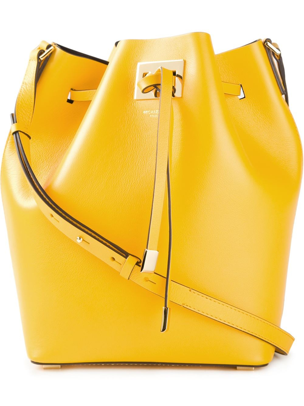 Michael Kors Miranda CalfLeather Bucket Bag in Yellow & Orange (Yellow