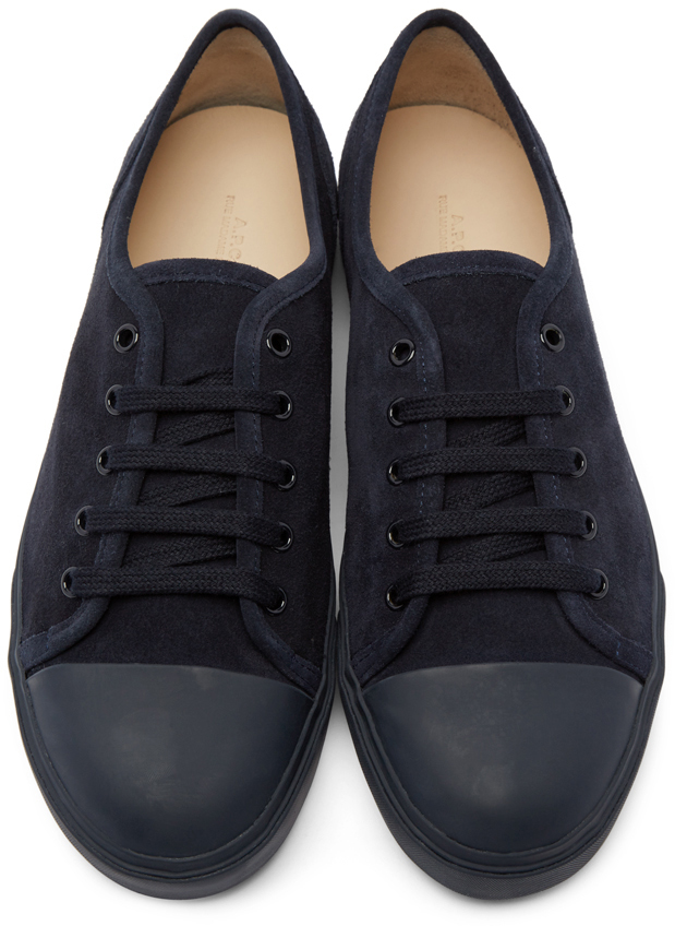 A.P.C. Navy Suede Jim Tennis Sneakers in Blue for Men - Lyst