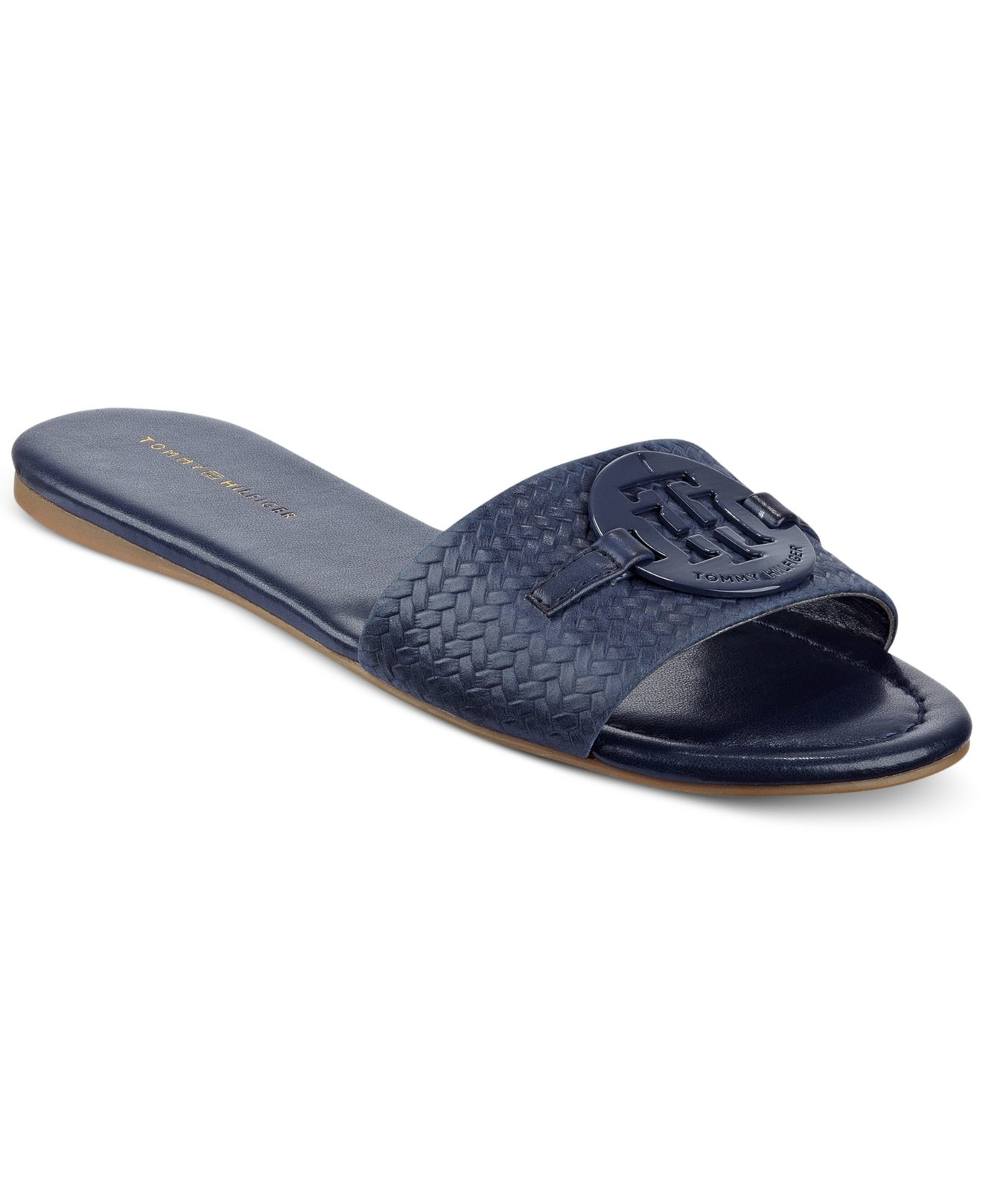 tommy hilfiger navy blue flip flops