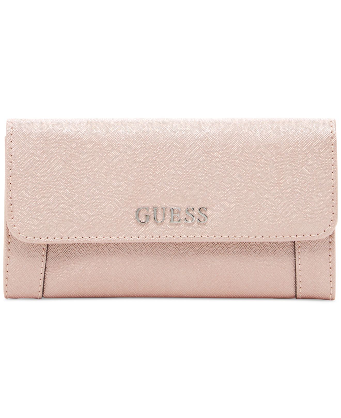 guess pink clutch