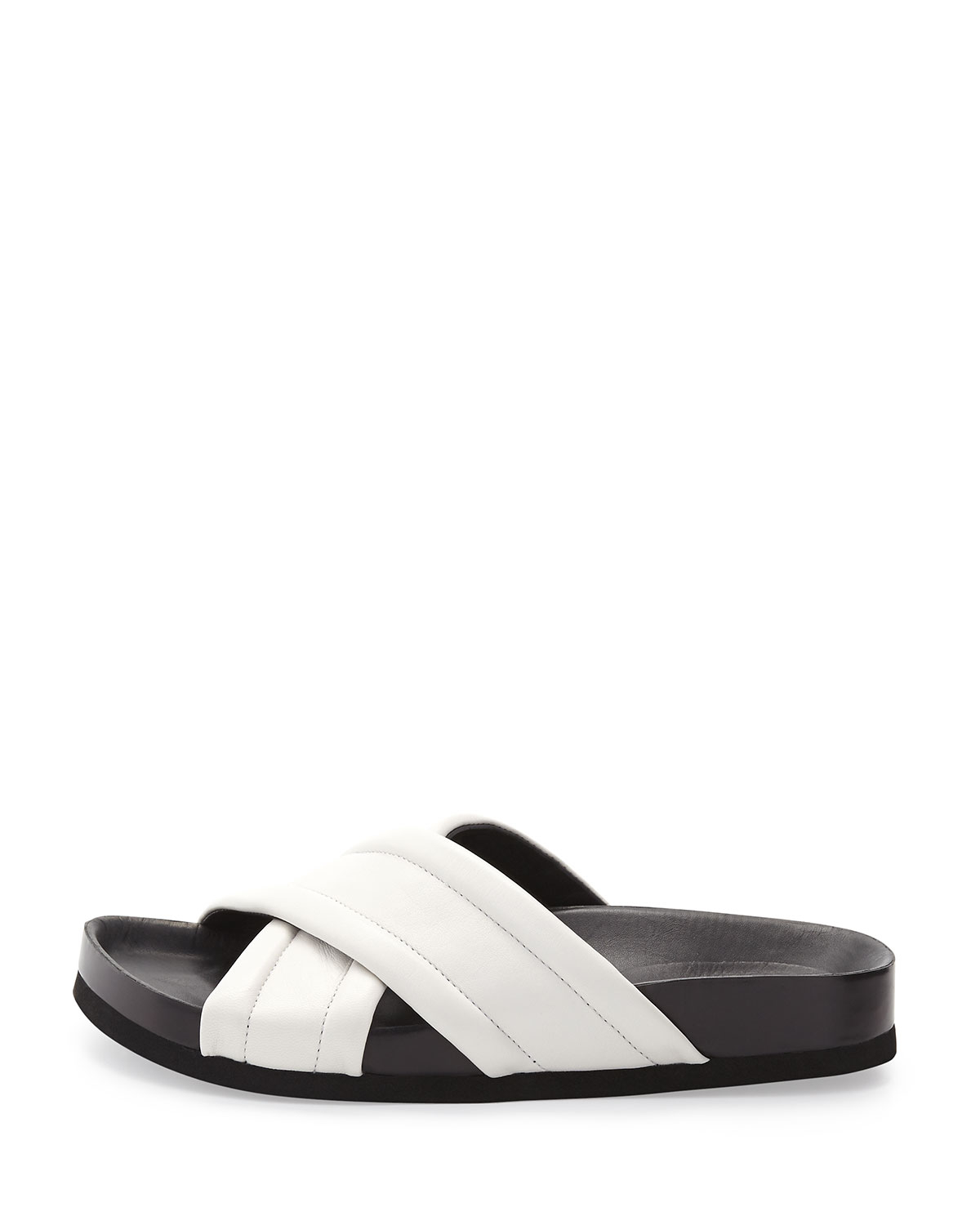 Vince Orson Leather Crisscross Slide in 