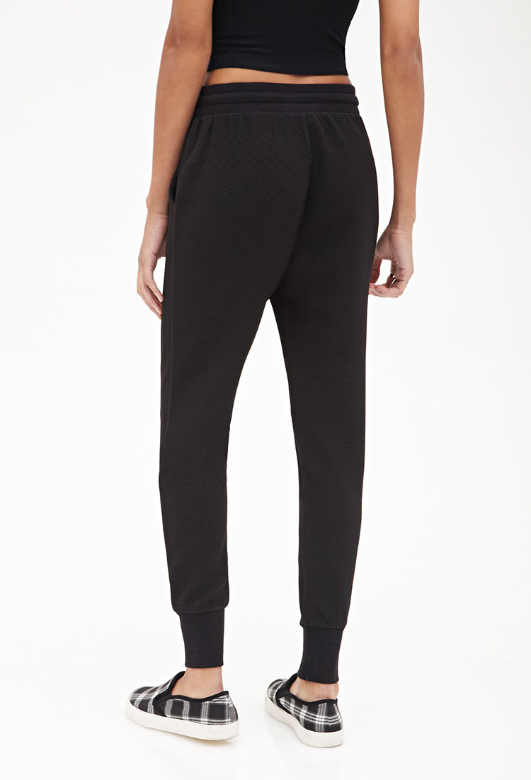 black high waisted joggers womens