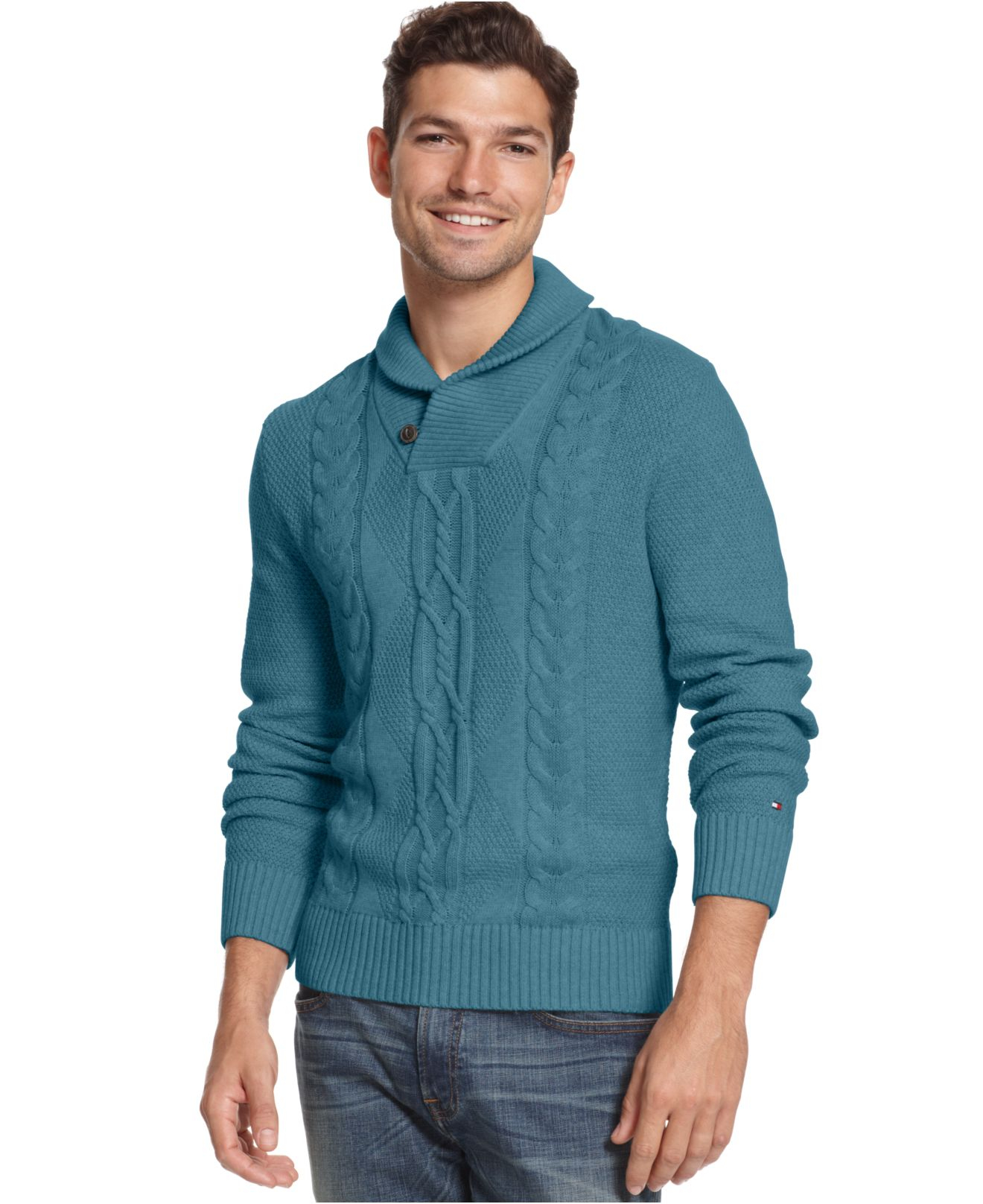 tommy hilfiger shawl collar sweater