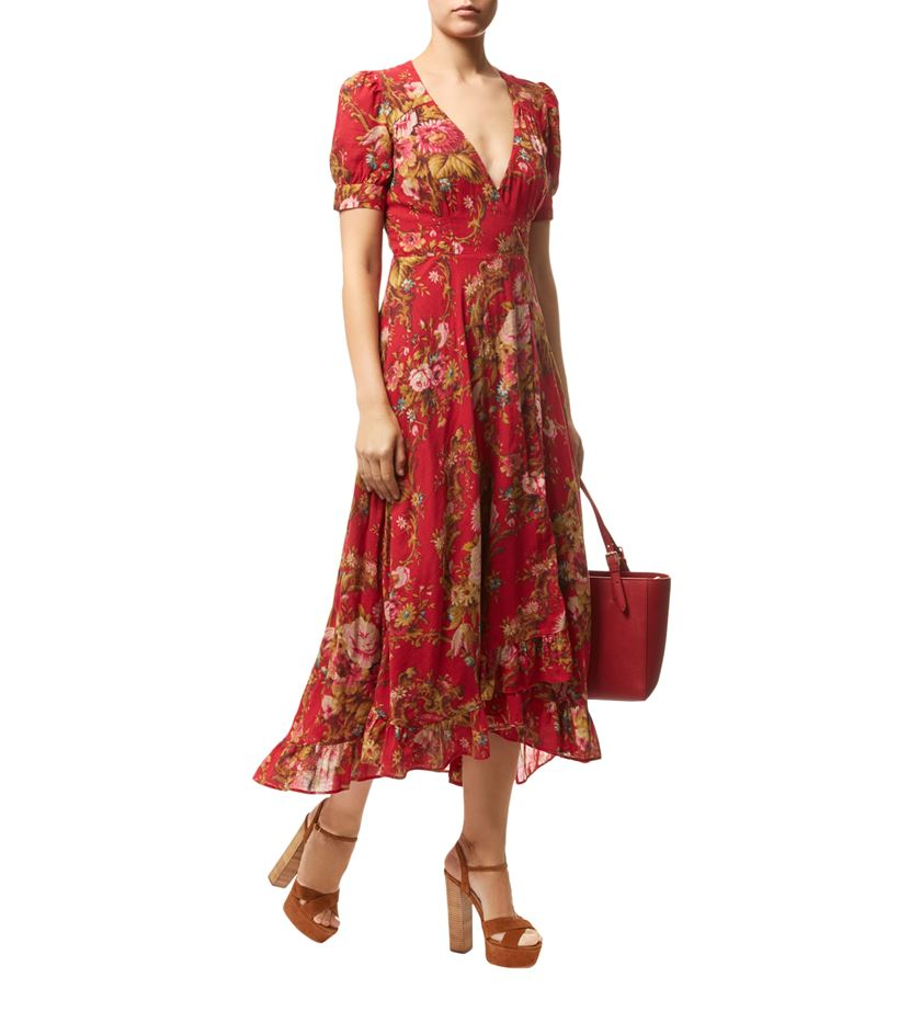 ralph lauren red floral dress