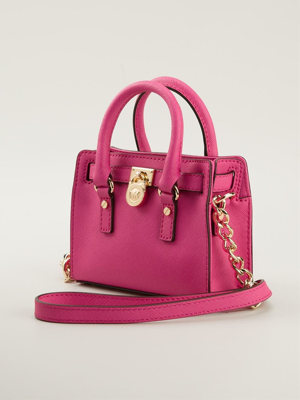 MICHAEL Michael Kors Mini Hamilton Messenger Bag in Pink & Purple (Pink ...