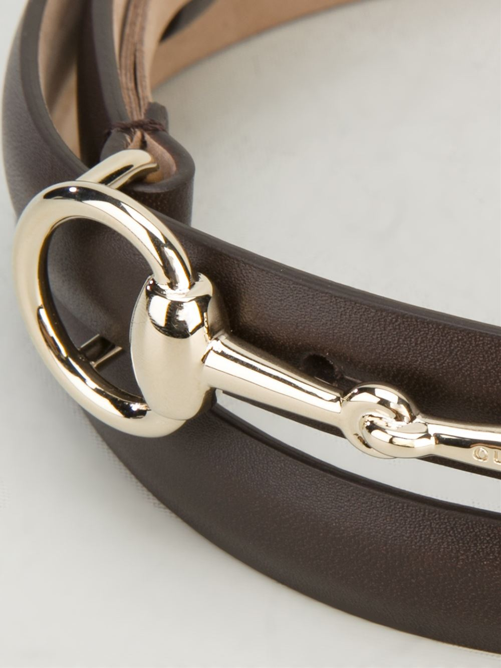St Germain Gold Horsebit Genuine Leather Belt Black Adjustable 