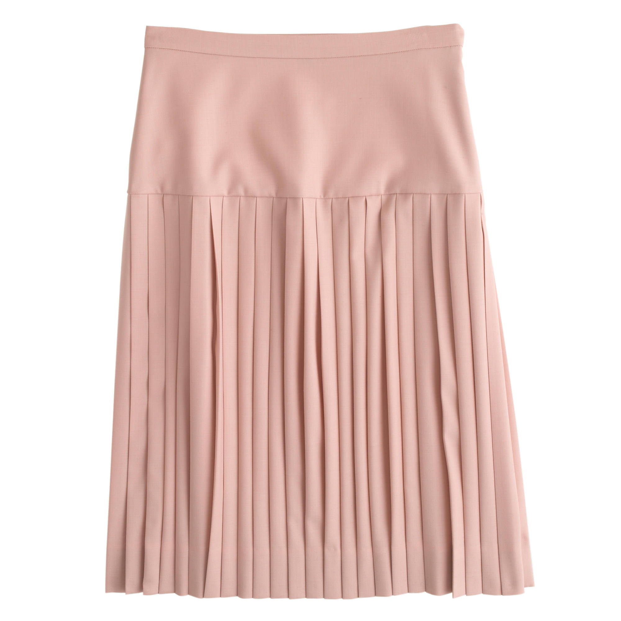 J.Crew Petite Dropwaist Pleated Skirt In Super 120s Wool in Pink Lyst