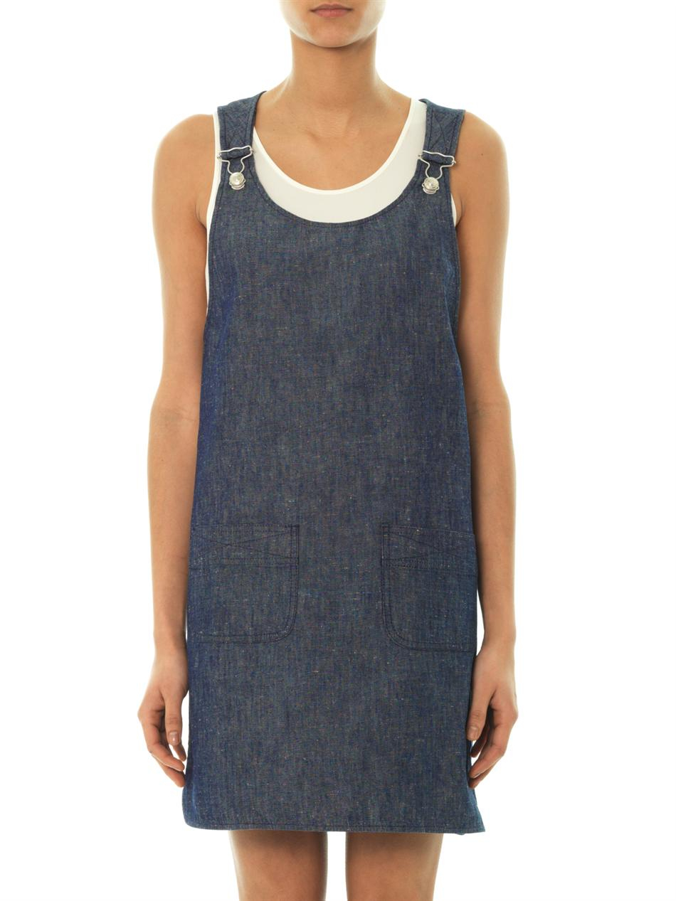 chambray pinafore dress