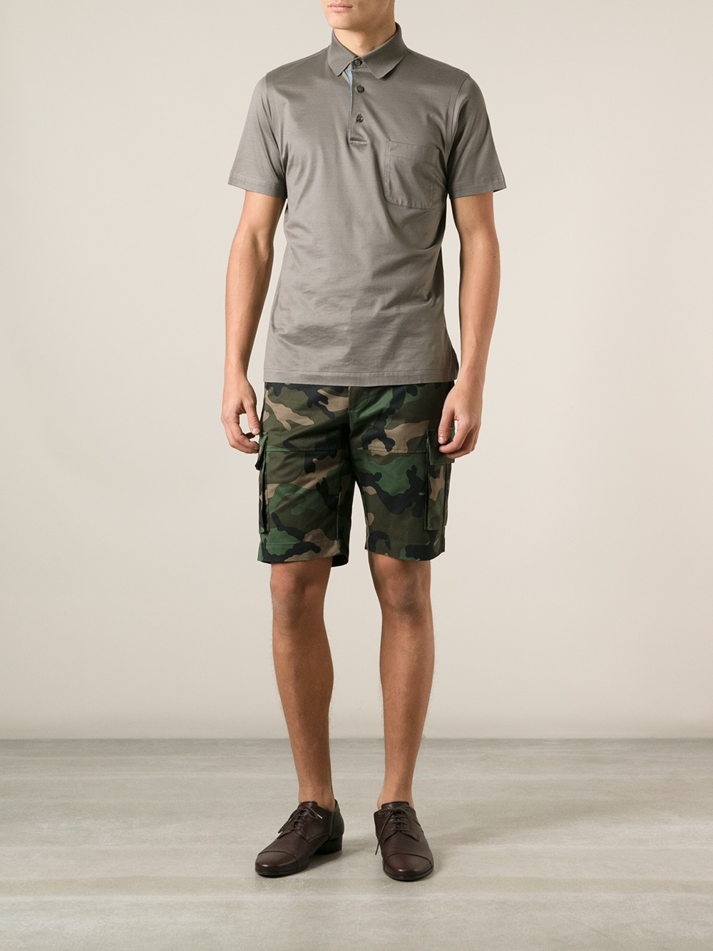 Lyst Valentino Camouflage Cargo Shorts in Green for Men