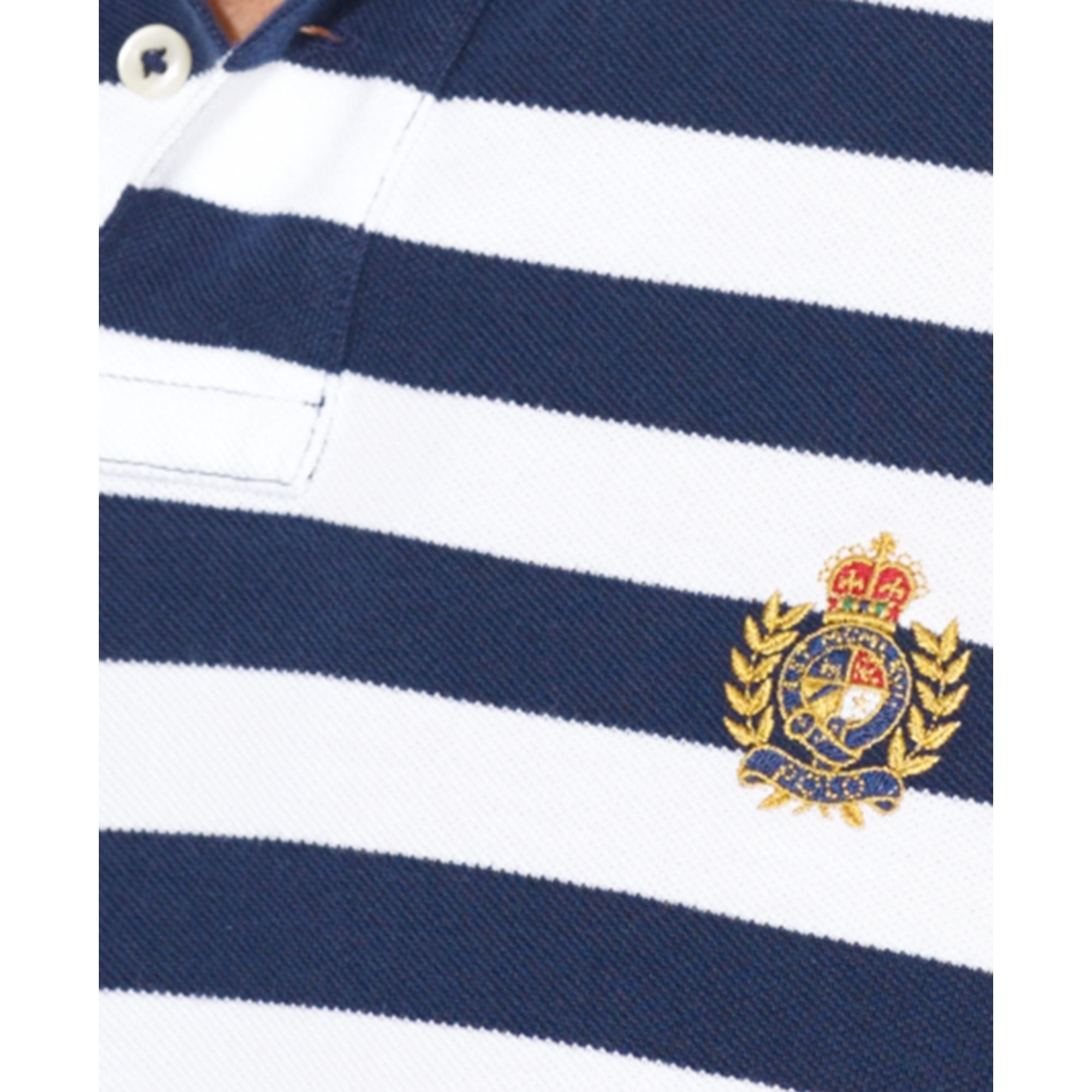 Ralph Lauren Polo Classicfit Heritage Crest Striped Mesh Polo in French ...