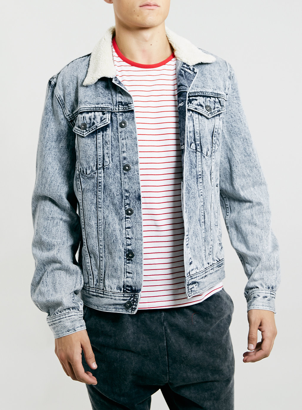 Topman Borg Denim Jacket Shop, 59% OFF 