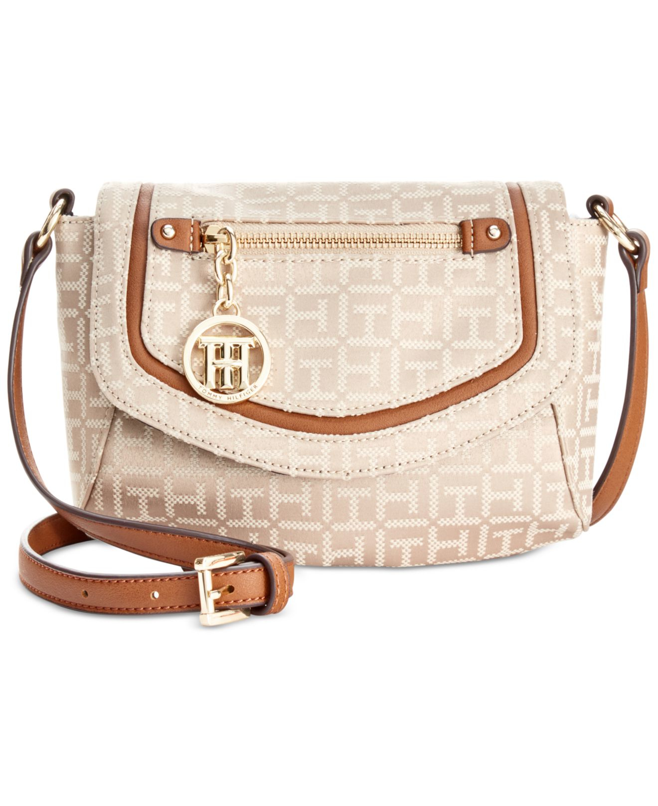 Tommy Hilfiger Jerry Monogram Jacquard Small Crossbody in Natural Lyst