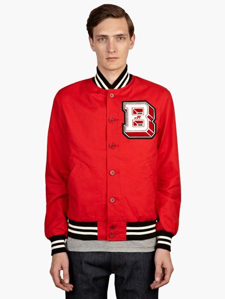 The Brooklyn Circus Mens Red Cotton Varsity Jacket in Red for Men | Lyst