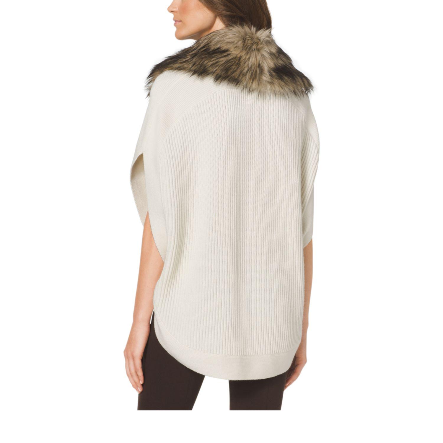 michael kors fur poncho