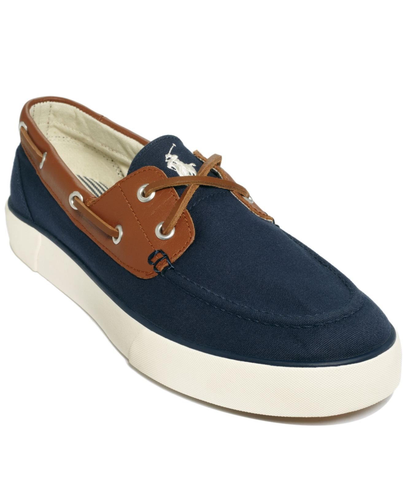 Polo Ralph Lauren Rylander Boat Shoes in Navy/Tan/Cream (Blue) for Men -  Lyst
