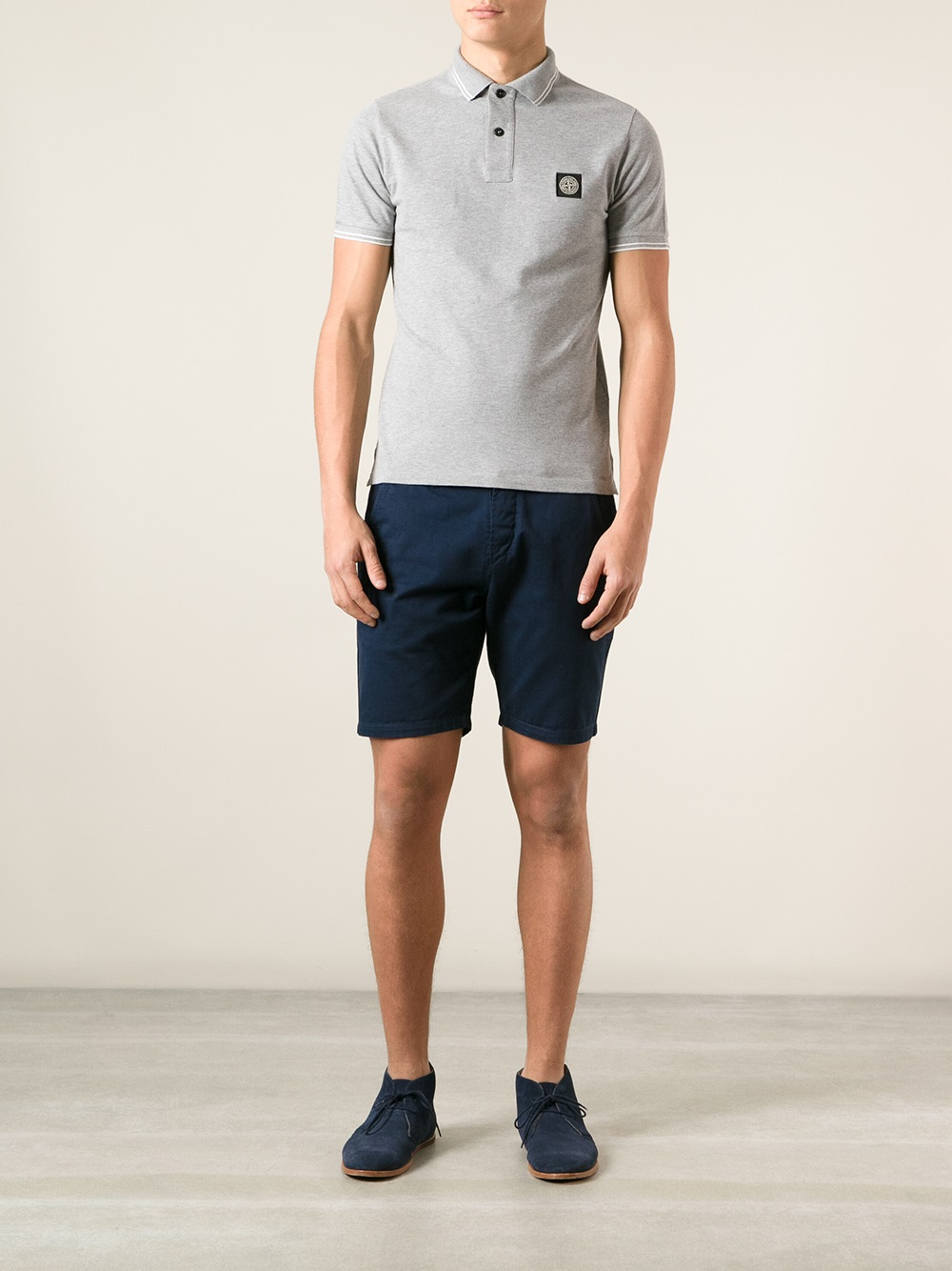 Stone Island Polo Shirt in Grey (Gray) for Men - Lyst