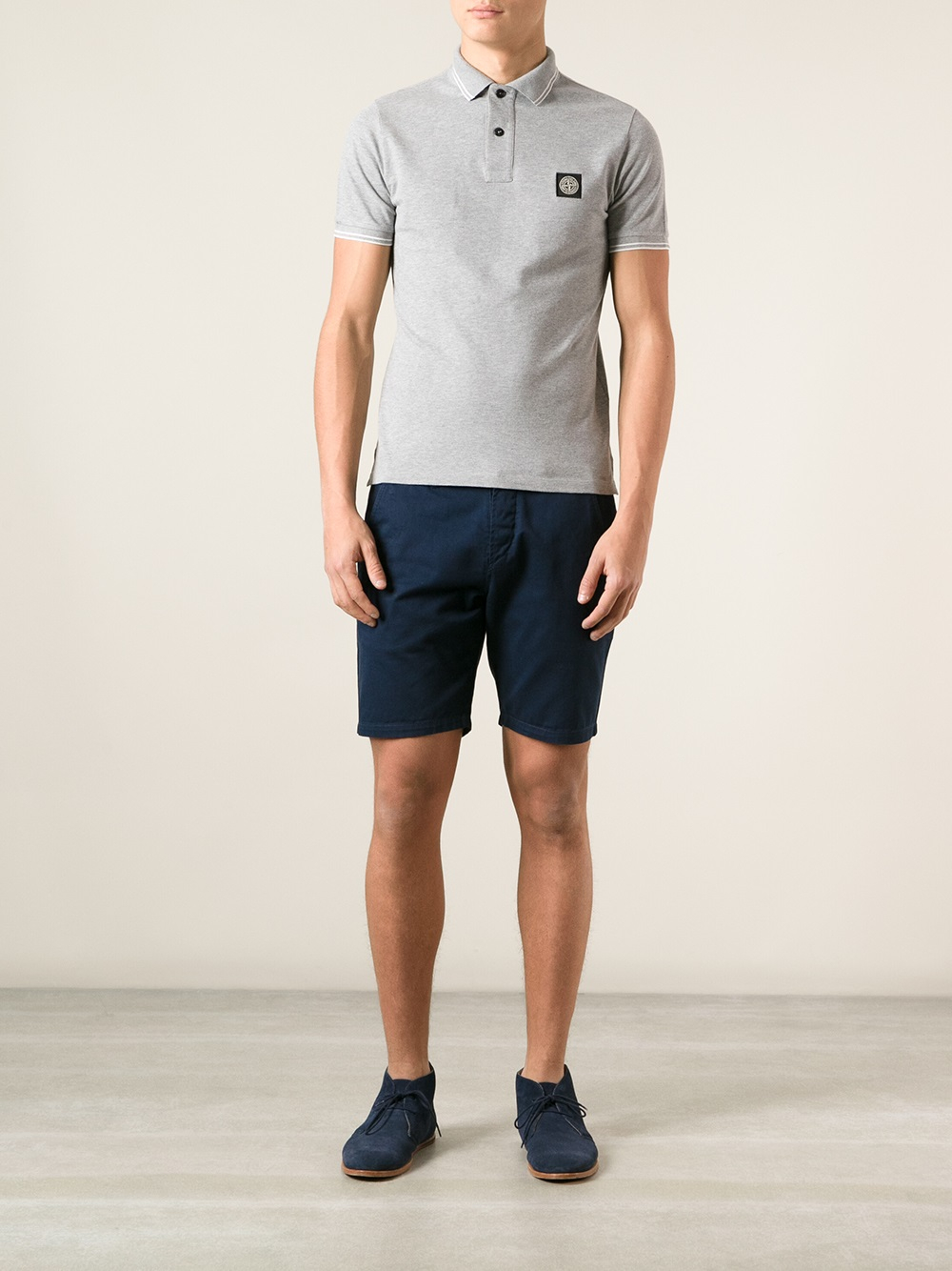 Stone Island Polo Shirt in Grey (Gray) for Men Lyst
